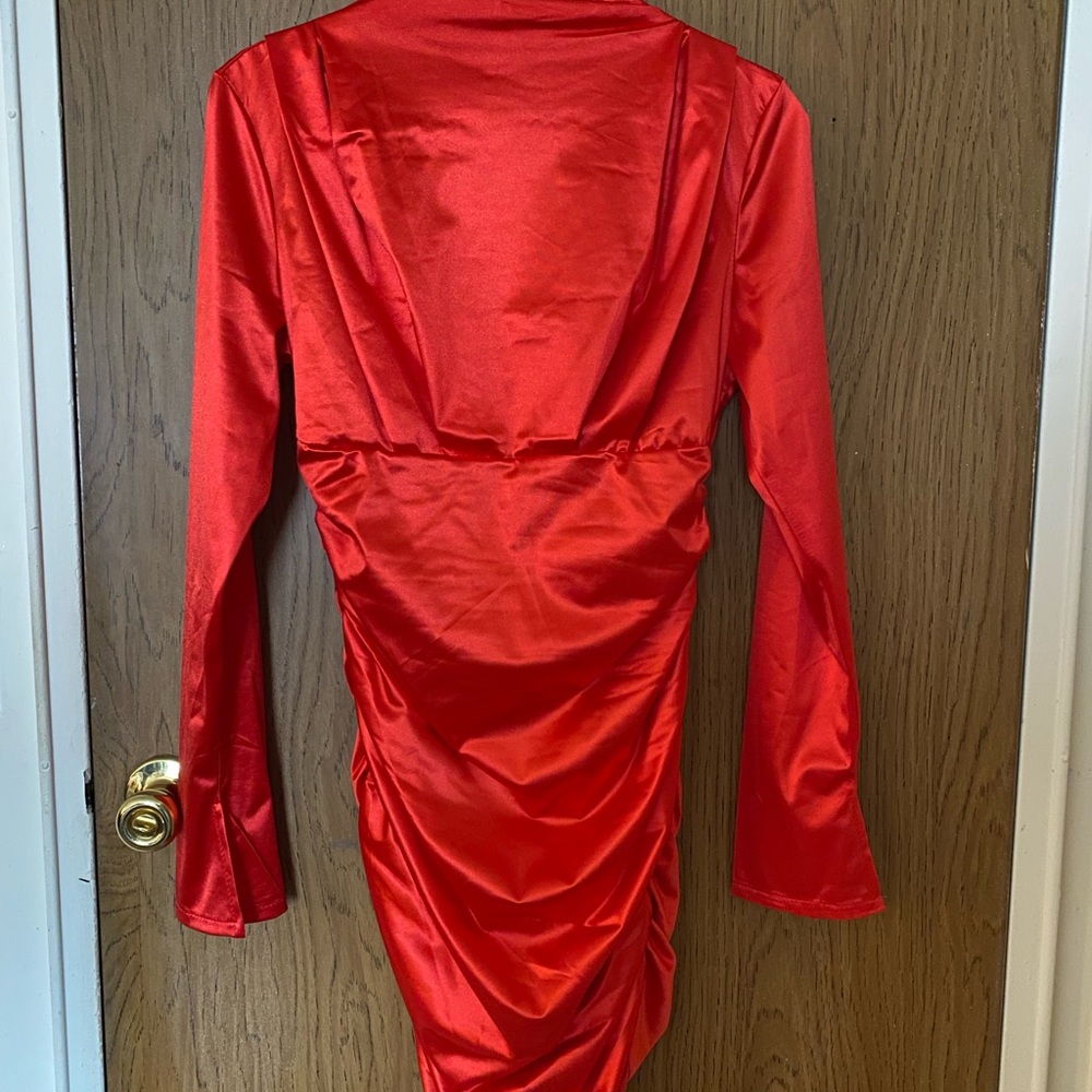 Red, size8, satin, mini dress